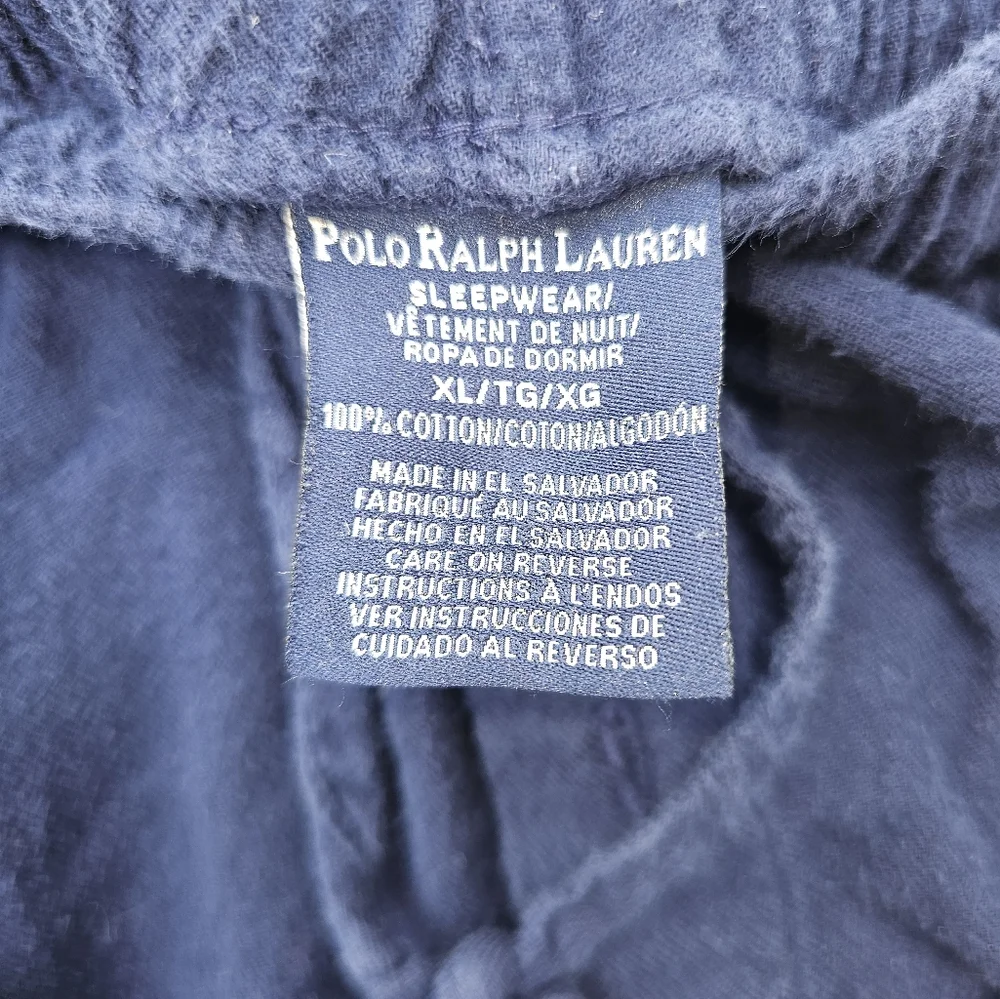 Polo Ralph Lauren Pajama Pants Sleepwear Sweatpants Mens XL Blue Classic Pockets